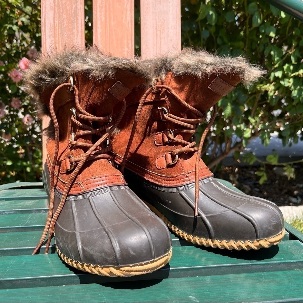 Tommy Hilfiger faux fur winter duck boots‎